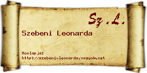Szebeni Leonarda névjegykártya